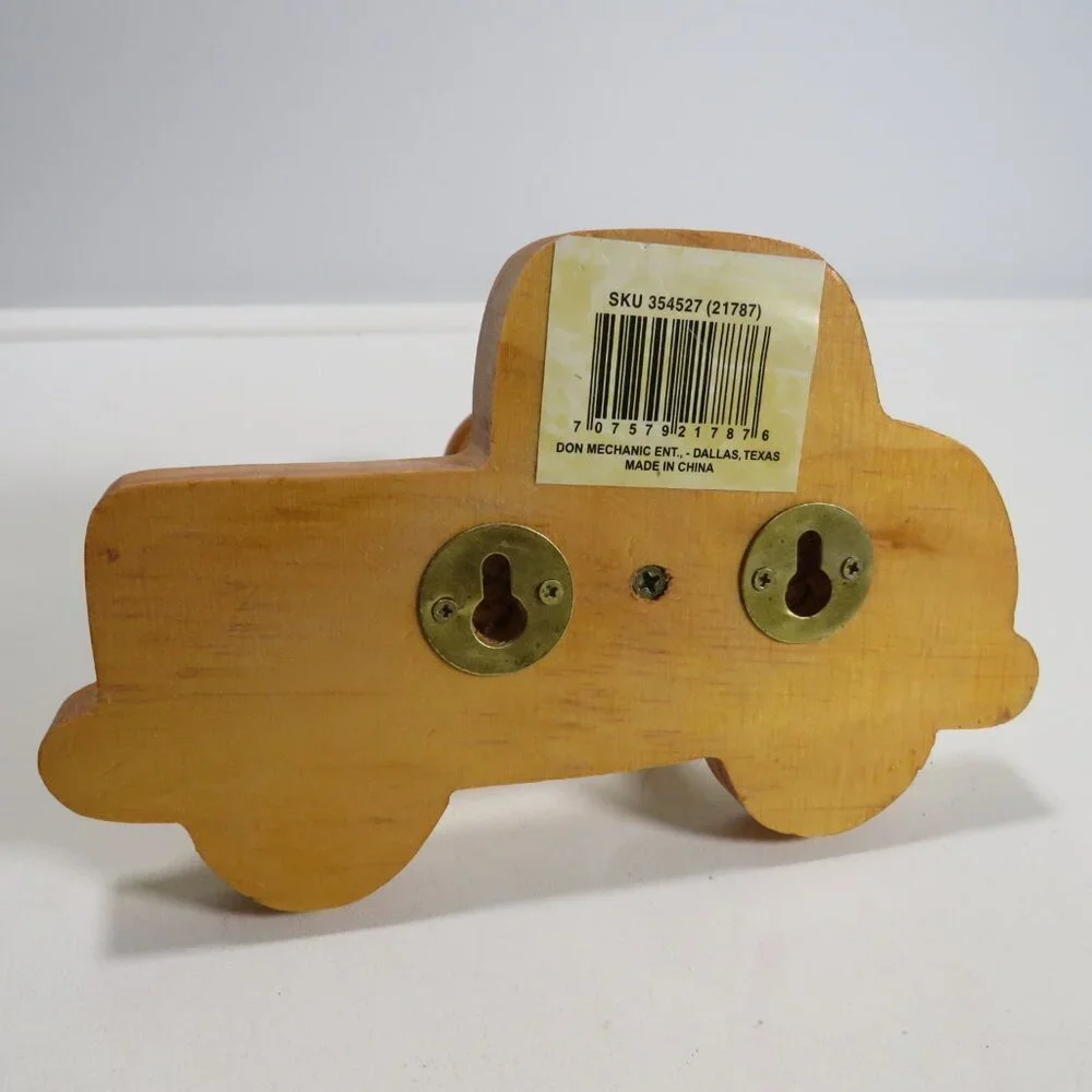 Truck Vintage Solid Wooden Hook Wall Hanger Kids Wooden unfinished